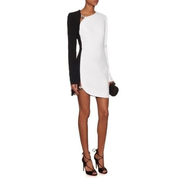 MUGLER BICOLOR LONG SLEEVE CADY DRESS SIZE 36 FR 4-6 US - Picture 1 of 14